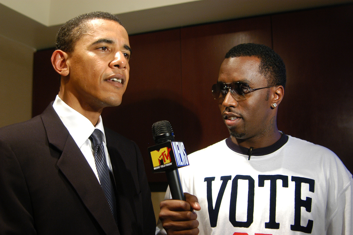 Obama and puff Daddy Combs Blank Meme Template