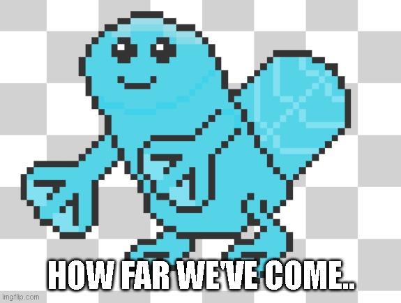 throwback to when I used solid black lines in pixel art | HOW FAR WE'VE COME.. | made w/ Imgflip meme maker
