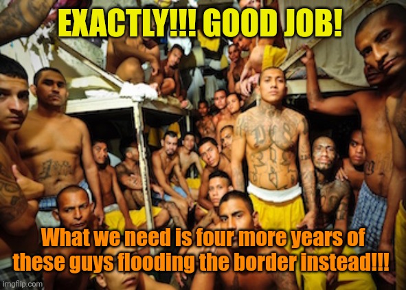 Migrants | EXACTLY!!! GOOD JOB! What we need is four more years of these guys flooding the border instead!!! | image tagged in migrants | made w/ Imgflip meme maker