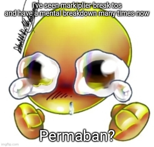 Maybe not permanent but DAMN | I've seen markiplier break tos and have a mental breakdown many times now; Permaban? | image tagged in ggghhhhhghghghhhgh | made w/ Imgflip meme maker