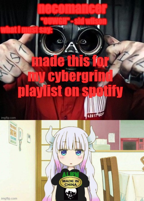 necomancer temp | made this for my cybergrind playlist on spotify | image tagged in necomancer temp | made w/ Imgflip meme maker