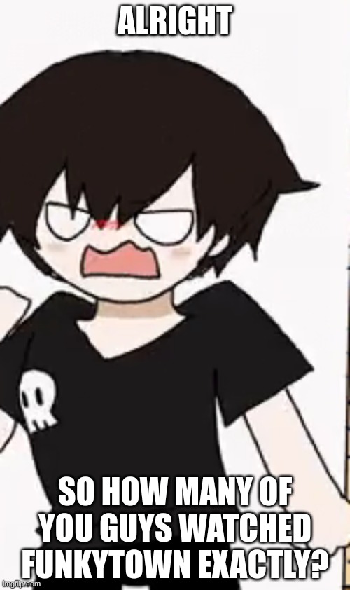 I have a link to the full video, memechat if you want | ALRIGHT; SO HOW MANY OF YOU GUYS WATCHED FUNKYTOWN EXACTLY? | image tagged in angryxd | made w/ Imgflip meme maker