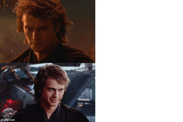New Anakin No-Yes  Template | image tagged in anakin no yes drake style | made w/ Imgflip meme maker