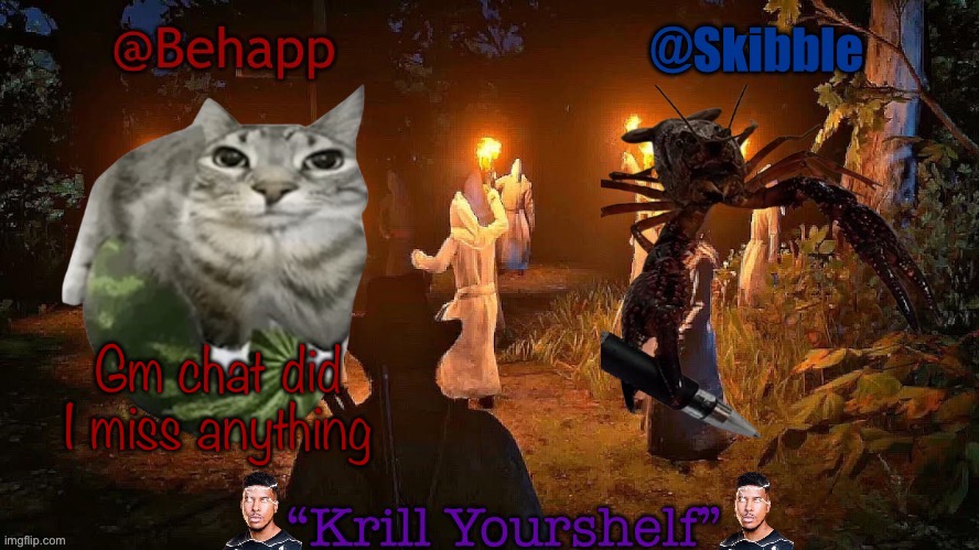 Behapp and Skibble | Gm chat did I miss anything | image tagged in behapp and skibble | made w/ Imgflip meme maker