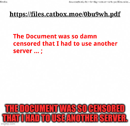 Tree #flushyourmeds | THE DOCUMENT WAS SO CENSORED THAT I HAD TO USE ANOTHER SERVER. | image tagged in nwo,police state,globalism,illuminati,censorship,1984 | made w/ Imgflip meme maker