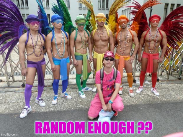 RANDOM ENOUGH ?? | image tagged in gay pride | made w/ Imgflip meme maker