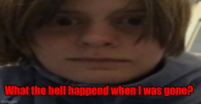 - | What the hell happend when I was gone? | image tagged in darthswede silly serious face | made w/ Imgflip meme maker