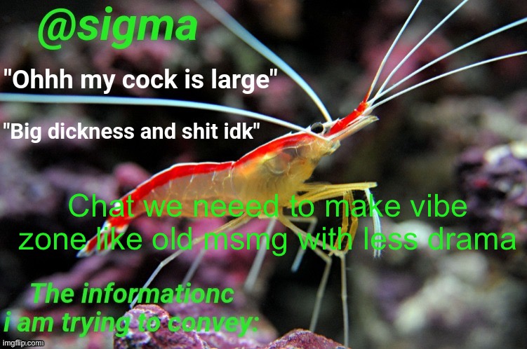Behapps shrimp temp by skibble | Chat we neeed to make vibe zone like old msmg with less drama | image tagged in behapps shrimp temp by skibble | made w/ Imgflip meme maker