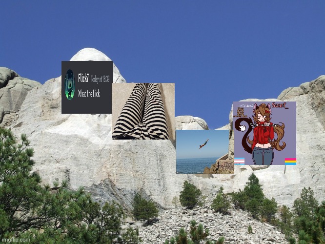 The blue one is dive, i couldn't find a better image of him | image tagged in mount rushmore | made w/ Imgflip meme maker