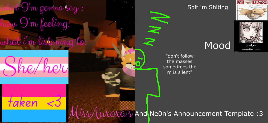 Ne0n and Aulora's Announcement Template Blank Meme Template