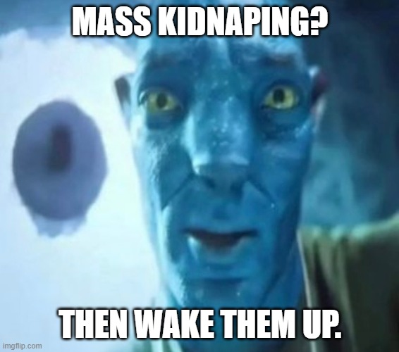 facts | MASS KIDNAPING? THEN WAKE THEM UP. | image tagged in avatar guy | made w/ Imgflip meme maker