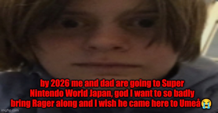 DarthSwede silly serious face | by 2026 me and dad are going to Super Nintendo World Japan, god I want to so badly bring Rager along and I wish he came here to Umeå😭 | image tagged in darthswede silly serious face | made w/ Imgflip meme maker