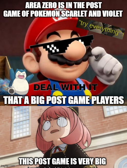 anya and the post game | THIS POST GAME IS VERY BIG | image tagged in big pokemon post game,spy x family,vanya and five,nintendo,anime meme,pokemon | made w/ Imgflip meme maker