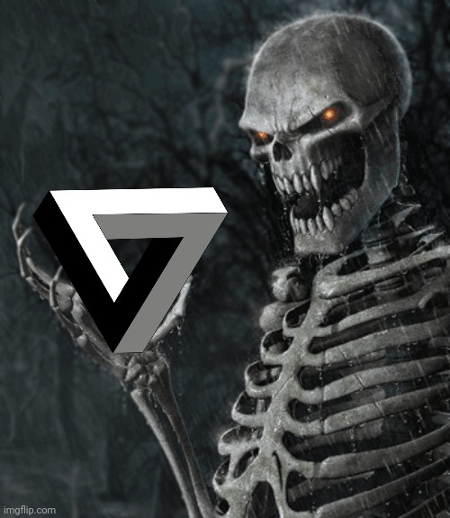 skeleton holding nothing | image tagged in skeleton holding nothing,la tringl | made w/ Imgflip meme maker