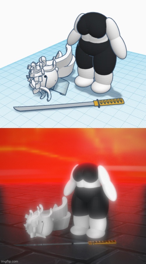 Before and after rendering | made w/ Imgflip meme maker