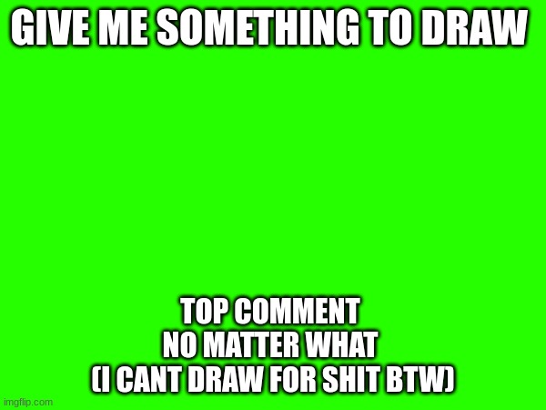 I'm gonna regret this | GIVE ME SOMETHING TO DRAW; TOP COMMENT 
NO MATTER WHAT 
(I CANT DRAW FOR SHIT BTW) | made w/ Imgflip meme maker