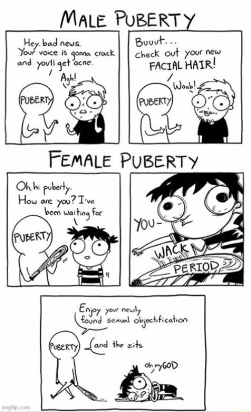 :( | image tagged in female puberty,high school,middle school,relatable,comics | made w/ Imgflip meme maker