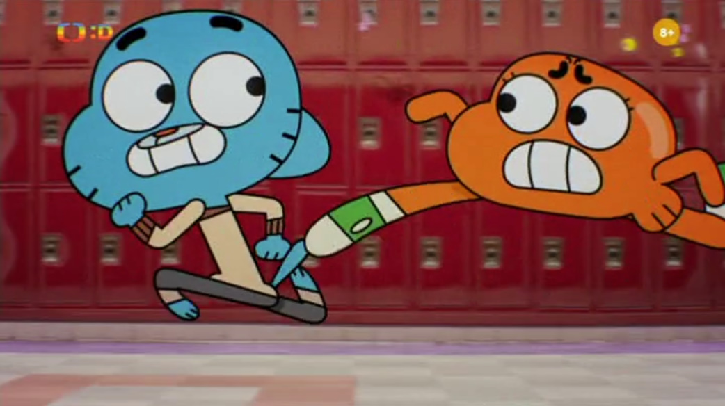 High Quality Gumball and Darwin run Blank Meme Template