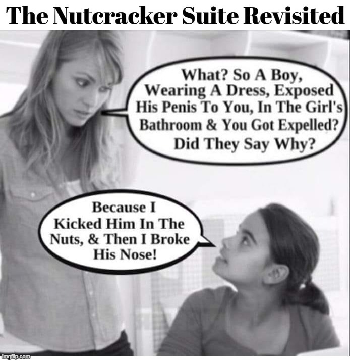 The Nutcracker Suite Revisited | image tagged in nutcracker suite,nutcracker,transgender bathroom,perverts,tired of hearing about transgenders,let's go bully the queers | made w/ Imgflip meme maker