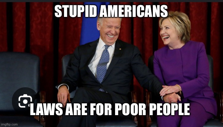 Pretty much | STUPID AMERICANS; LAWS ARE FOR POOR PEOPLE | image tagged in skibidi toilet,hillary clinton | made w/ Imgflip meme maker