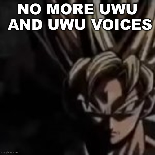 >: | NO MORE UWU  AND UWU VOICES | image tagged in i'm going to steal your ass cheeks | made w/ Imgflip meme maker