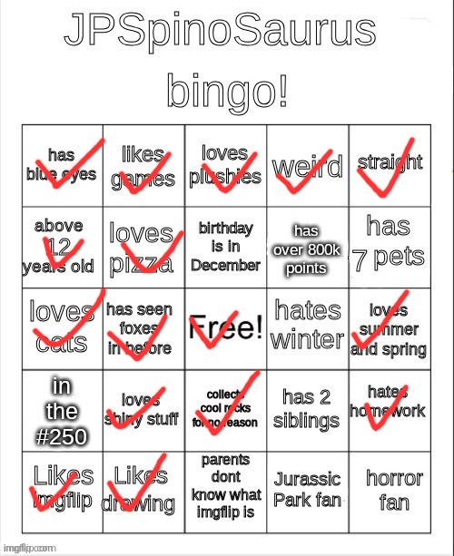 2x Bingo! | image tagged in jpspinosaurus bingo updated again | made w/ Imgflip meme maker