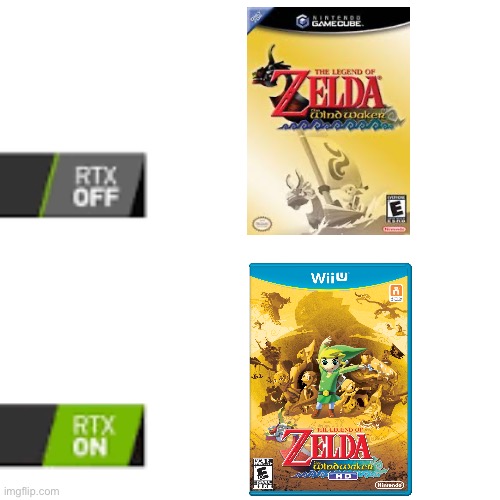 Who here owns/owned a Wii U? | image tagged in rtx on and off | made w/ Imgflip meme maker