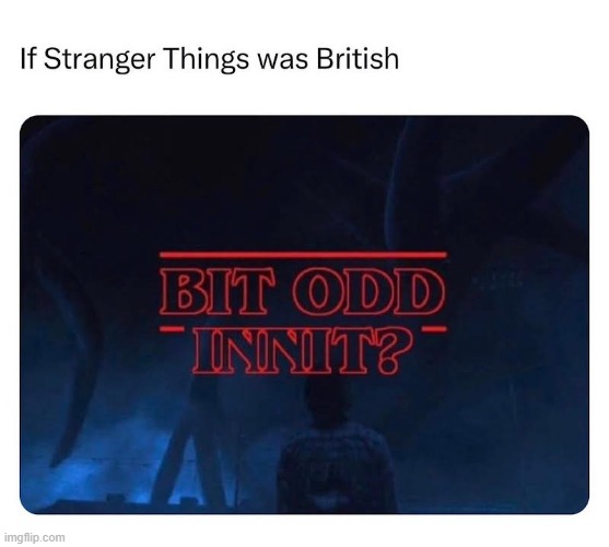 Bit odd init? | image tagged in stranger things,memes,funny,shitpost | made w/ Imgflip meme maker