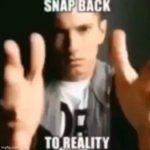 snap back to reality | image tagged in snap back to reality | made w/ Imgflip meme maker