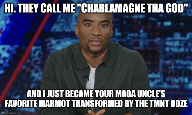 Agree- Sowell & Clarence should be fired | HI. THEY CALL ME "CHARLAMAGNE THA GOD"; AND I JUST BECAME YOUR MAGA UNCLE'S FAVORITE MARMOT TRANSFORMED BY THE TMNT OOZE | image tagged in diversity | made w/ Imgflip meme maker