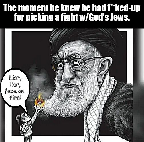 It all became clear in the mud, the blood and the beer. | The moment he knew he had f**ked-up
for picking a fight w/God's Jews. Liar, liar, face on 
fire! | image tagged in memes,politics,iran,israel | made w/ Imgflip meme maker