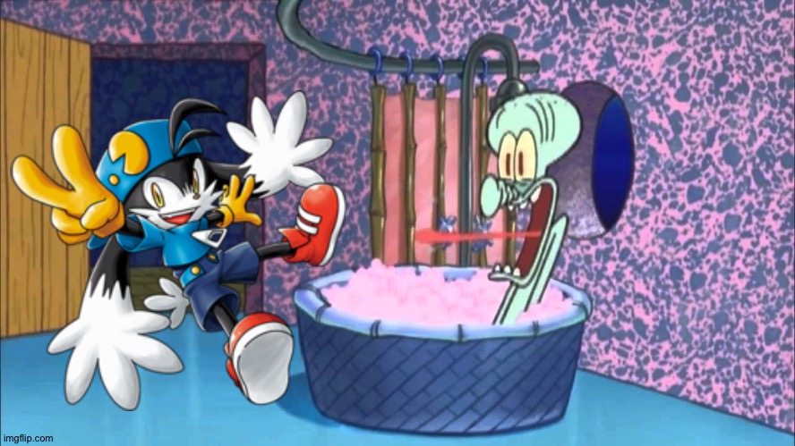 Klonoa drops by Squidward's house | image tagged in who dropped by squidward's house | made w/ Imgflip meme maker