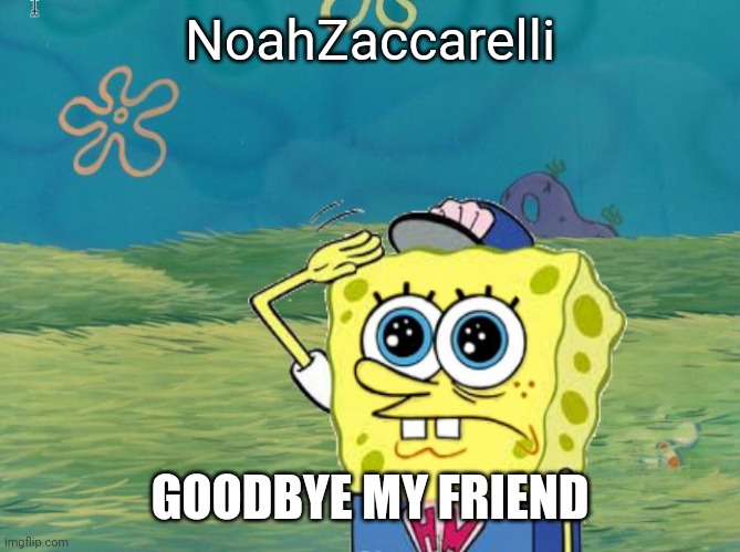 NoahZaccarelli GOODBYE MY FRIEND | image tagged in spongebob salute | made w/ Imgflip meme maker