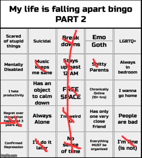 My life is falling apart bingo Part 2 | image tagged in my life is falling apart bingo part 2 | made w/ Imgflip meme maker