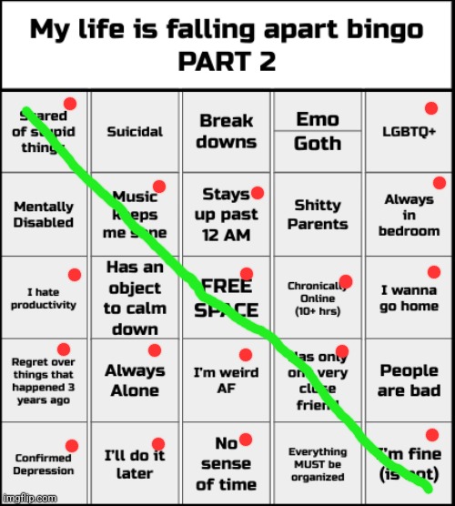 BINGO! | image tagged in my life is falling apart bingo part 2 | made w/ Imgflip meme maker