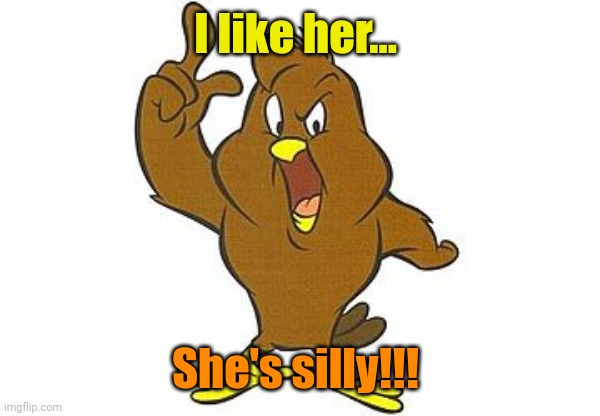 chicken hawk | I like her... She's silly!!! | image tagged in chicken hawk | made w/ Imgflip meme maker