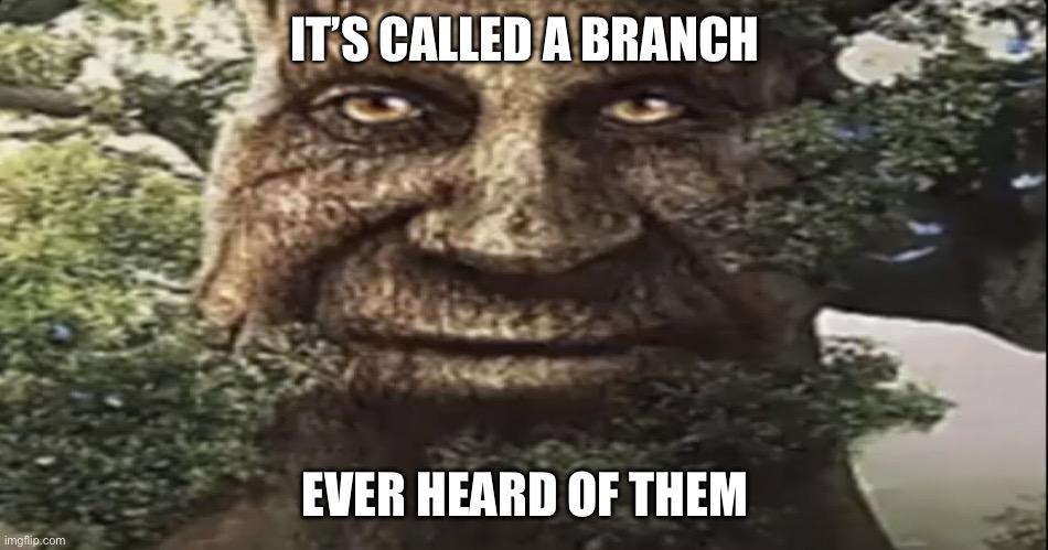 Wise mystical tree | IT’S CALLED A BRANCH EVER HEARD OF THEM | image tagged in wise mystical tree | made w/ Imgflip meme maker