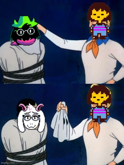 End of CHAPTER1 in a nutshell | image tagged in scooby doo mask reveal | made w/ Imgflip meme maker
