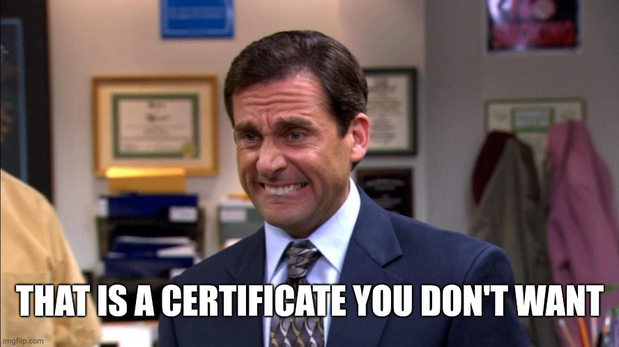 Michael Scott | THAT IS A CERTIFICATE YOU DON'T WANT | image tagged in michael scott | made w/ Imgflip meme maker