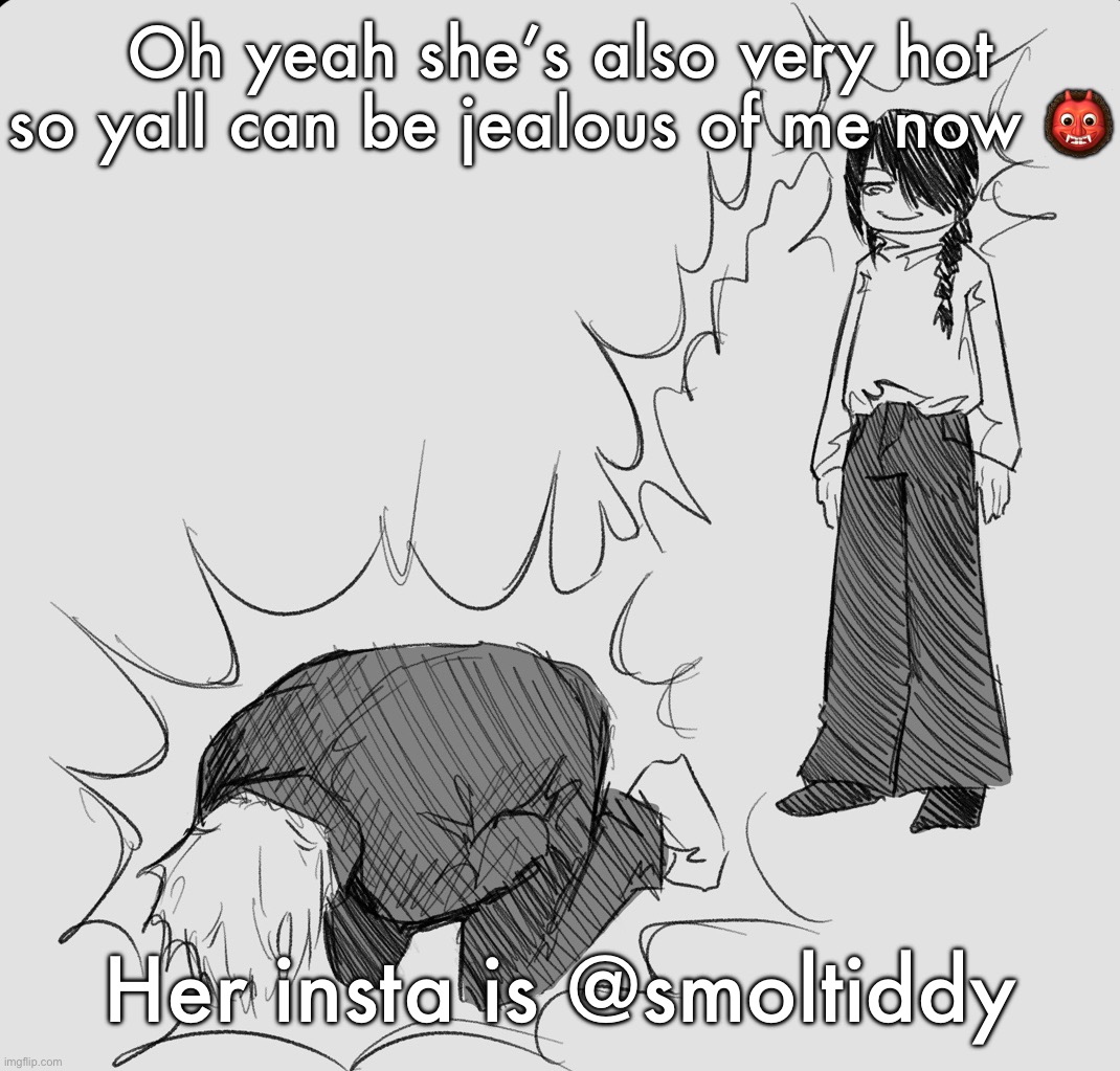 Nayuta dispels your weezer energy making you experience cramps | Oh yeah she’s also very hot so yall can be jealous of me now 👹; Her insta is @smoltiddy | image tagged in nayuta dispels your weezer energy making you experience cramps | made w/ Imgflip meme maker