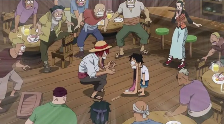 Luffy and Shanks Jaw drop Blank Meme Template