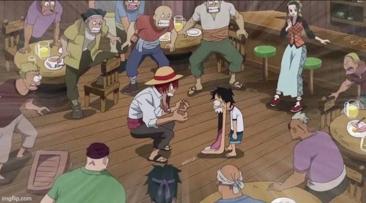 Rest is history (New template) | image tagged in luffy and shanks jaw drop,memes,one piece,anime | made w/ Imgflip meme maker