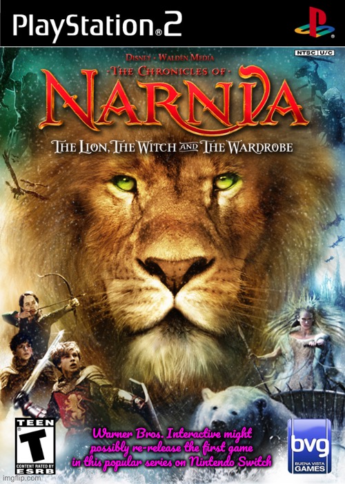 The Lion, the Witch and the Wardrobe (Nintendo Switch) | Warner Bros. Interactive might possibly re-release the first game in this popular series on Nintendo Switch | image tagged in narnia,disney,nintendo,nintendo switch,deviantart,disney plus | made w/ Imgflip meme maker
