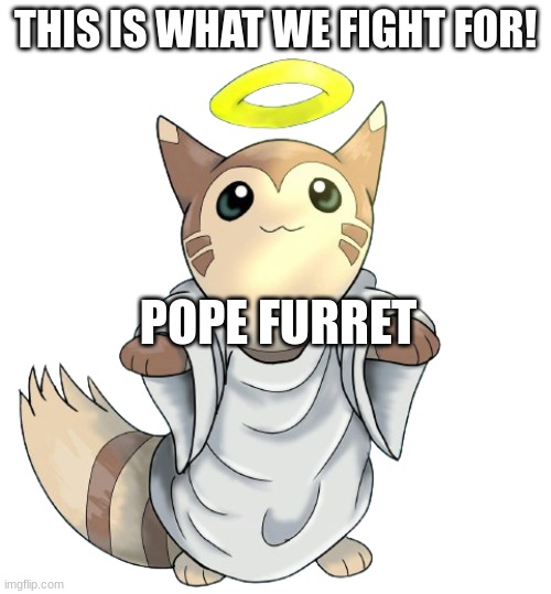 THIS IS WHAT WE FIGHT FOR! POPE FURRET | made w/ Imgflip meme maker