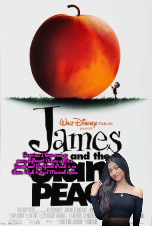 Jasmine Mir is a Fan of Disney+ | Jasmine: I have seen so many different Disney+ films. James and the Giant Peach is on there. High School Musical is too. | image tagged in youtube,deviantart,girl,disney plus,animated,disney | made w/ Imgflip meme maker