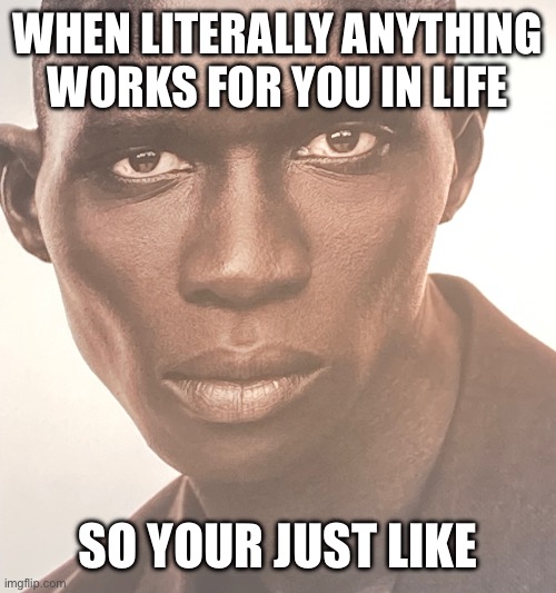 Finally. It WORKED | WHEN LITERALLY ANYTHING WORKS FOR YOU IN LIFE; SO YOUR JUST LIKE | image tagged in h m model guy | made w/ Imgflip meme maker