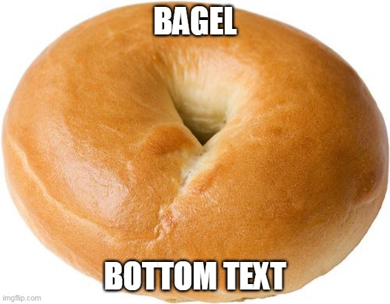bagel | BAGEL BOTTOM TEXT | image tagged in bagel | made w/ Imgflip meme maker