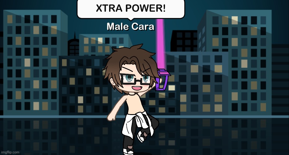 X is for Xtra Power, Male Cara's catchphrase when he fights with villains like Maribell Night, Meng Cho, Maddython and others. | image tagged in pop up school 2,pus2,x is for x,male cara,xtra power | made w/ Imgflip meme maker