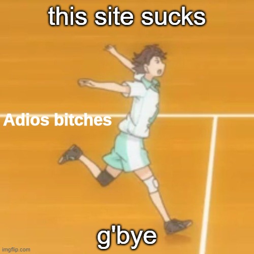 this site sucks | this site sucks; g'bye | image tagged in adios bitches | made w/ Imgflip meme maker