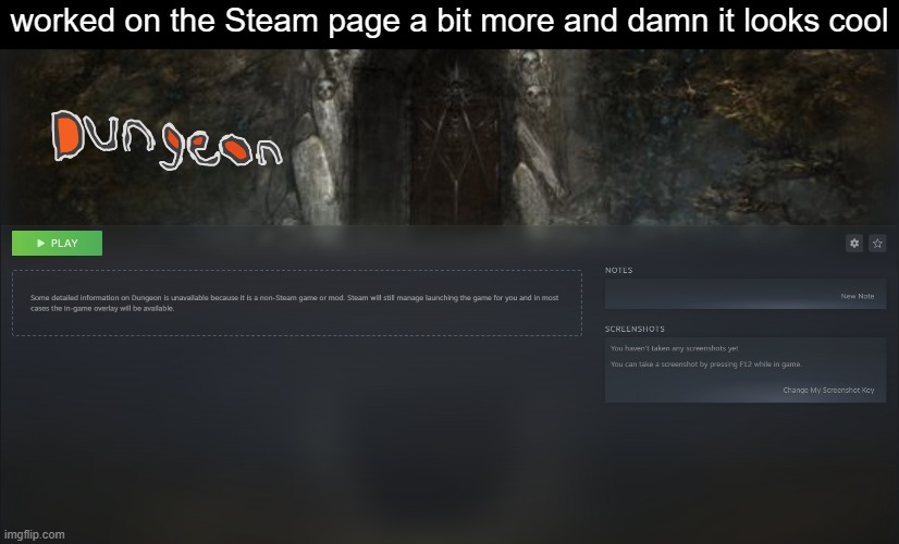 worked on the Steam page a bit more and damn it looks cool | made w/ Imgflip meme maker